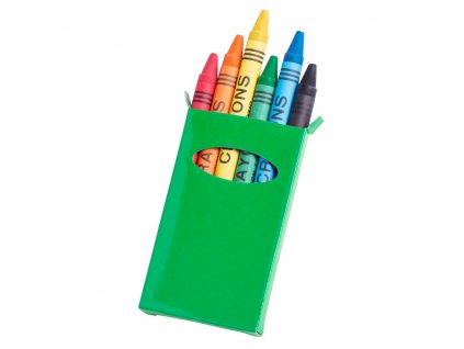 Sada 6 ks voskových pastelek v zelené krabičce