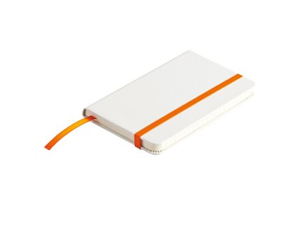 BADALONA zápisník s linkovanými stranami 90x140 / 160 stran,  oranžová/bílá