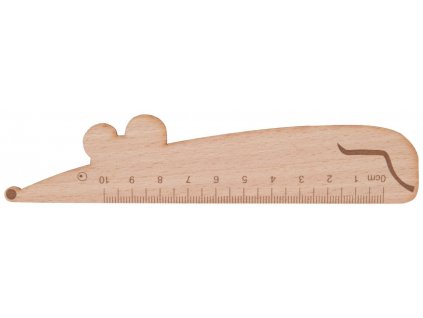 Dřevěné pravítko LOONEY, tvar myši