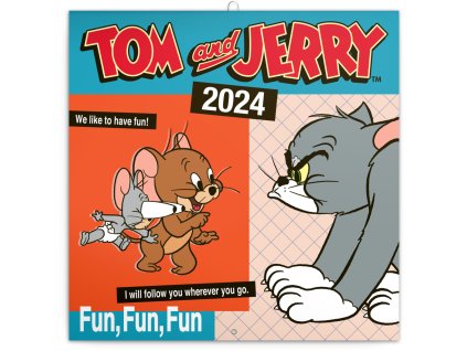 Poznámkový kalendář Tom a Jerry 2024, 30 × 30 cm