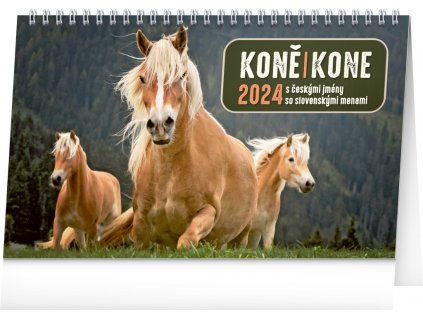 Stolní kalendář Koně – Kone CZ/SK 2024, 23,1 × 14,5 cm