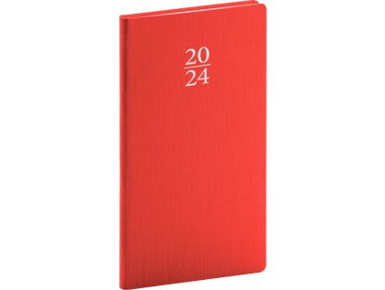 Kapesní diář Capys 2024, červený, 9 × 15,5 cm