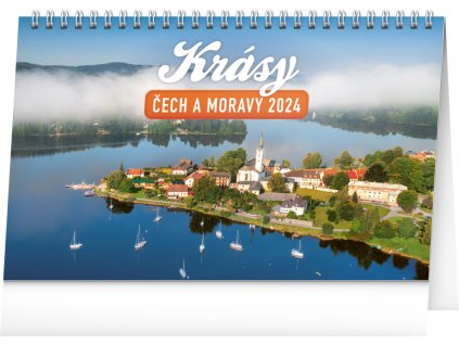 Stolní kalendář Krásy Čech a Moravy 2024, 23,1 × 14,5 cm