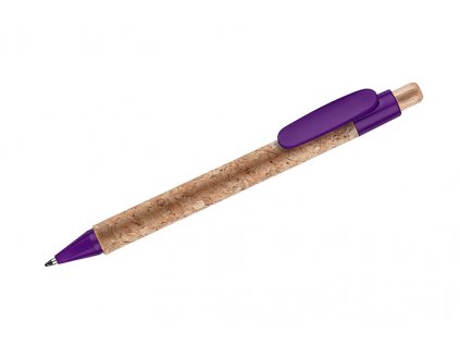 Korkové kuličkové pero KORTE fialové