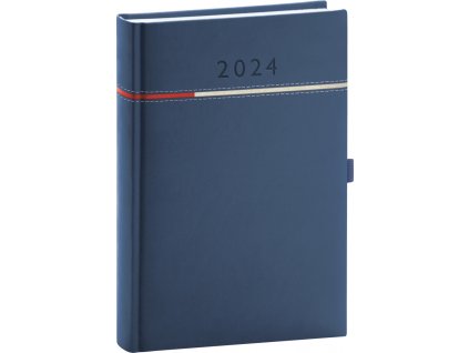 Denní diář Tomy 2024, modro-červený, 15 × 21 cm