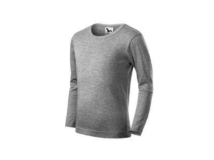 Fit-T LS triko dětské tmavě šedý melír 158 cm/12 let (Varianta 158 cm/12 let)