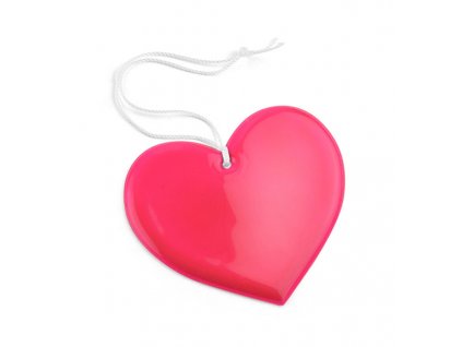 Reflexní přívěsek HEART, růžový