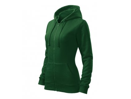 Trendy Zipper mikina dámská lahvově zelená (Varianta XS)