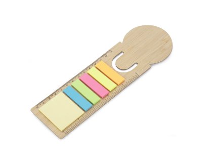 Bambusové pravítko s poznámkovými lístky BEMO