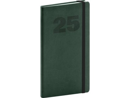 NOTIQUE Kapesní diář Vivella Top 2025, zelený, 9 x 15,5 cm