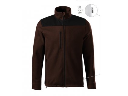 Effect fleece unisex kávová 27 (brand label) (Varianta S)