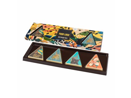 SADA ČOKOLÁDOVÝCH BONBÓNŮ CHOCO TRIANGLE PRINT 4 KS