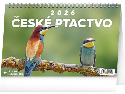 NOTIQUE Stolní kalendář České ptactvo 2026, 23,1 x 14,5 cm