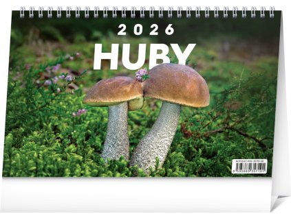 NOTIQUE Stolový kalendár Huby 2026, 23,1 x 14,5 cm