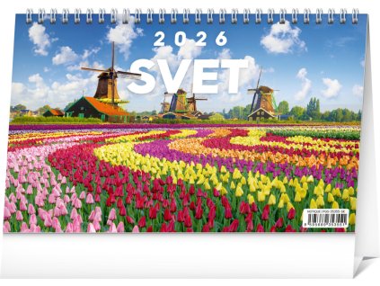 NOTIQUE Stolový kalendár Svet 2026, 23,1 x 14,5 cm
