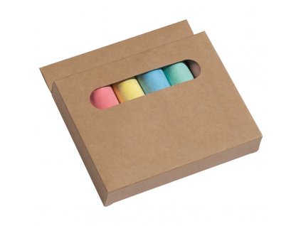 Sada barevných kříd 6 ks v hnědé krabičce