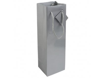 Taška dárková na láhev, stříbrná