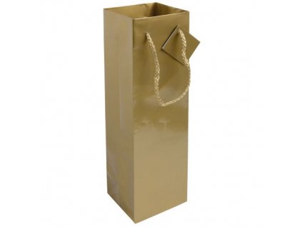 Taška dárková na láhev, zlatá