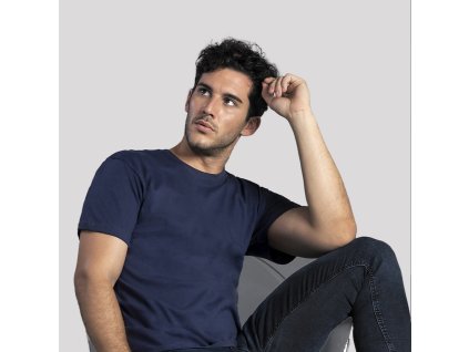 Barevné tričko pro dospělé Hecom 100% bavlna Ring Spun, Single Jersey 135 g/ m2 (Barva BLUE, Velikost XXL)