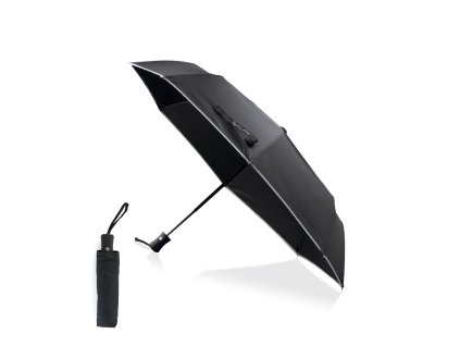 Deštník Telfox Pongee 190T. Žebra ze skelných vláken (Barva BLACK, Velikost S/T)