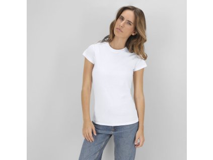 Dámské bílé tričko "keya" WCS150 100% bavlna Ring Spun, Single Jersey 150 g/ m2 (Barva BÍLÁ, Velikost S)