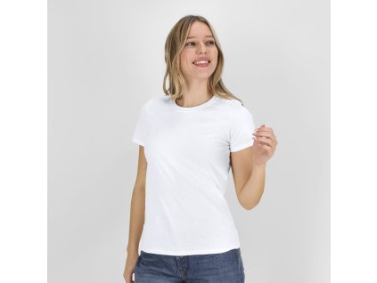 Dámské bílé tričko "keya" WCS180 100% bavlna Ring Spun, Single Jersey 180 g/ m2 (Barva BÍLÁ, Velikost S)