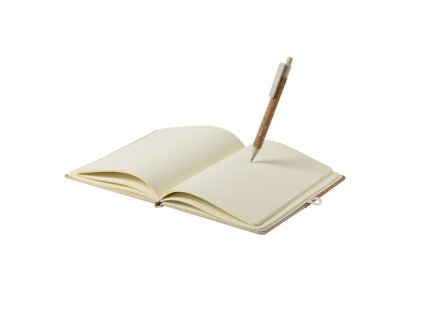 Poznámkový blok Brastel korek/bavlna (Barva PŘÍRODNÍ, Velikost S/T)