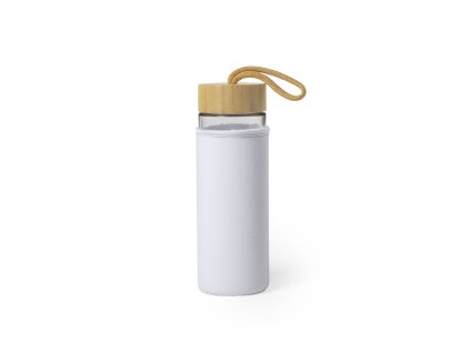 Láhev Lurok Sklo/ Bambus (Barva BÍLÁ, Velikost S/T)