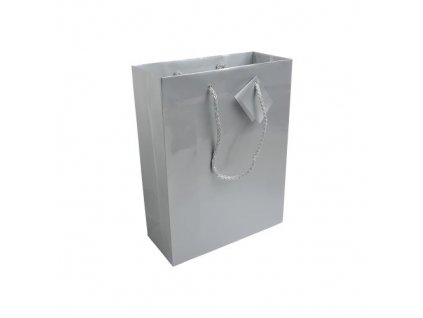 Taška dárková laminovaná, stříbrná