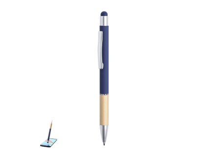 Stylus Touch Ball Pen Zabox Bamboo/hliník. Gumová povrchová úprava (Barva BÍLÁ, Velikost S/T)