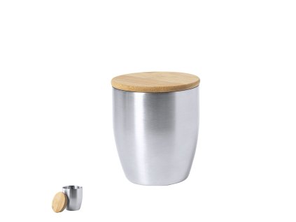 Izolovaný pohár Zasel z nerezové oceli / bambusu (Velikost S/T)