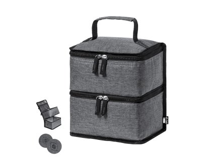 Chladicí taška Stacy Polyester 600D RPET/ PEVA/ Aluminium (Barva GREY, Velikost S/T)