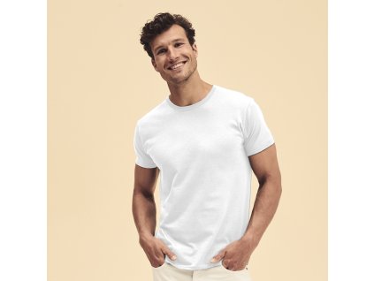 Dospělé bílé tričko Iconic 100% česaná bavlna Ring Spun 140 g/ m2 (Barva BÍLÁ, Velikost S)