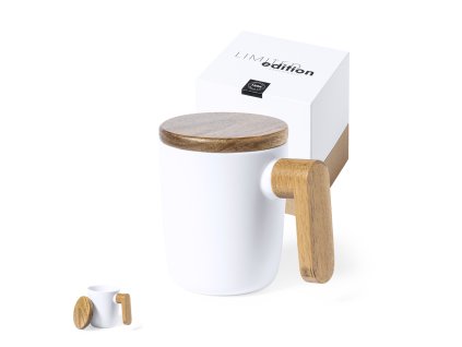 Hrnek Haruncal Keramika/dřevo (Barva BÍLÁ, Velikost S/T)