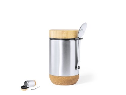 Box na oběd Cambrix z nerezové oceli / bambusu / korku (Velikost S/T)