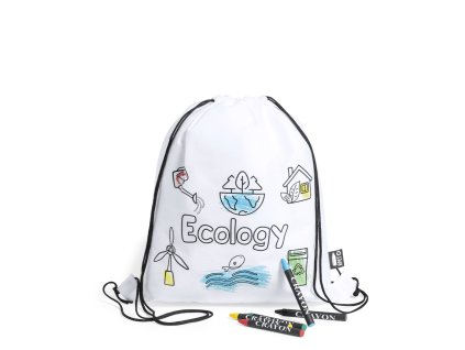 Stahovací taška Balard z netkané textilie RPET (Barva BÍLÁ, Velikost S/T)