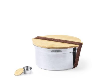 Box na oběd Truit z nerezové oceli / bambusu (Velikost S/T)