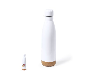 Sublimační láhev Pooch z nerezové oceli/korku (Barva BÍLÁ, Velikost S/T)
