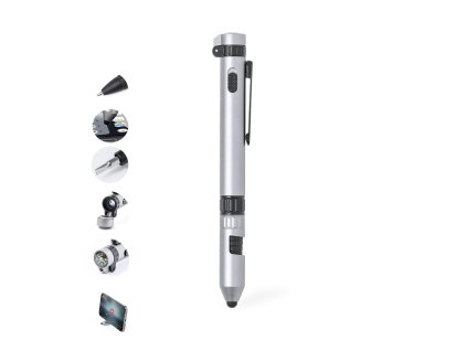 Multifunkční pero Posdan (Barva SILVER, Velikost S/T)