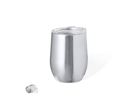 Izolovaný pohár Yarton z recyklované nerezové oceli (Barva SILVER, Velikost S/T)