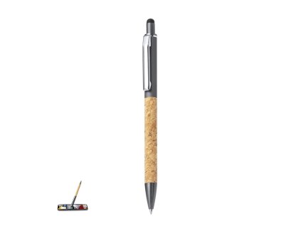 Stylus Touch Ball Pen Moson Aluminium/ Cork (Barva BÍLÁ, Velikost S/T)