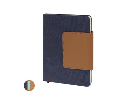 Poznámkový blok Renak Recyklované plátno/ Recyklovaný PU (Barva NAVY BLUE, Velikost S/T)