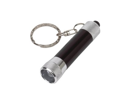 LED svítilna kovová jako přívěšek, černá