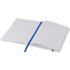 Bílý zápisník s modrou páskou a záložkou