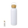 Sublimační izolovaná láhev Jano z nerezové oceli/ bambusu (Barva BÍLÁ, Velikost S/T)