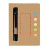 Zápisník s perem a samolepícími lístky, přírodní