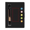 Zápisník s perem a samolepícími lístky, černý