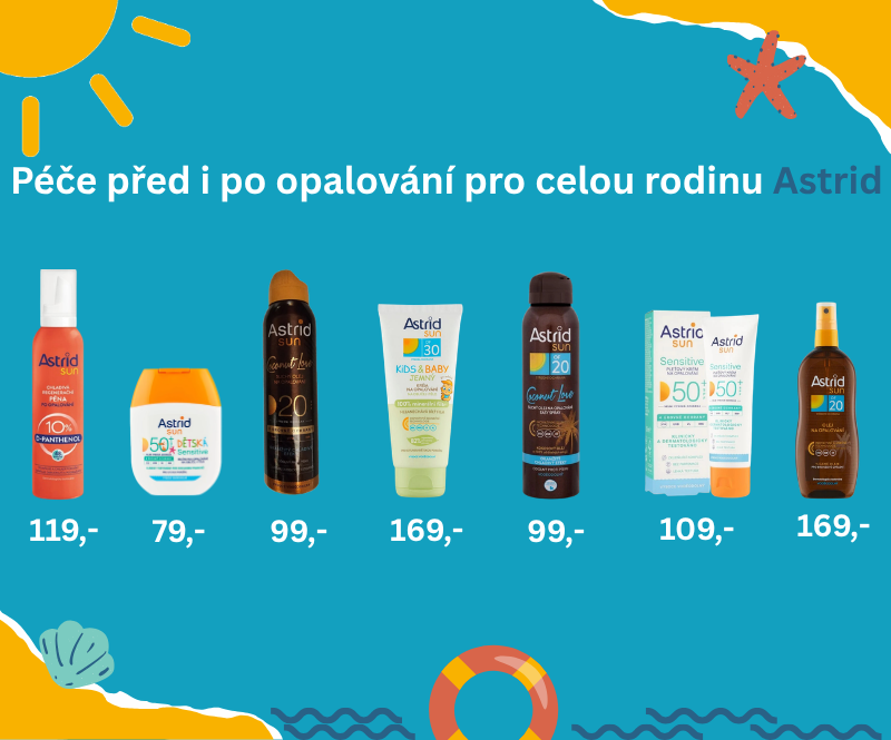 Opalovací přípravky Astrid za nejnižší ceny