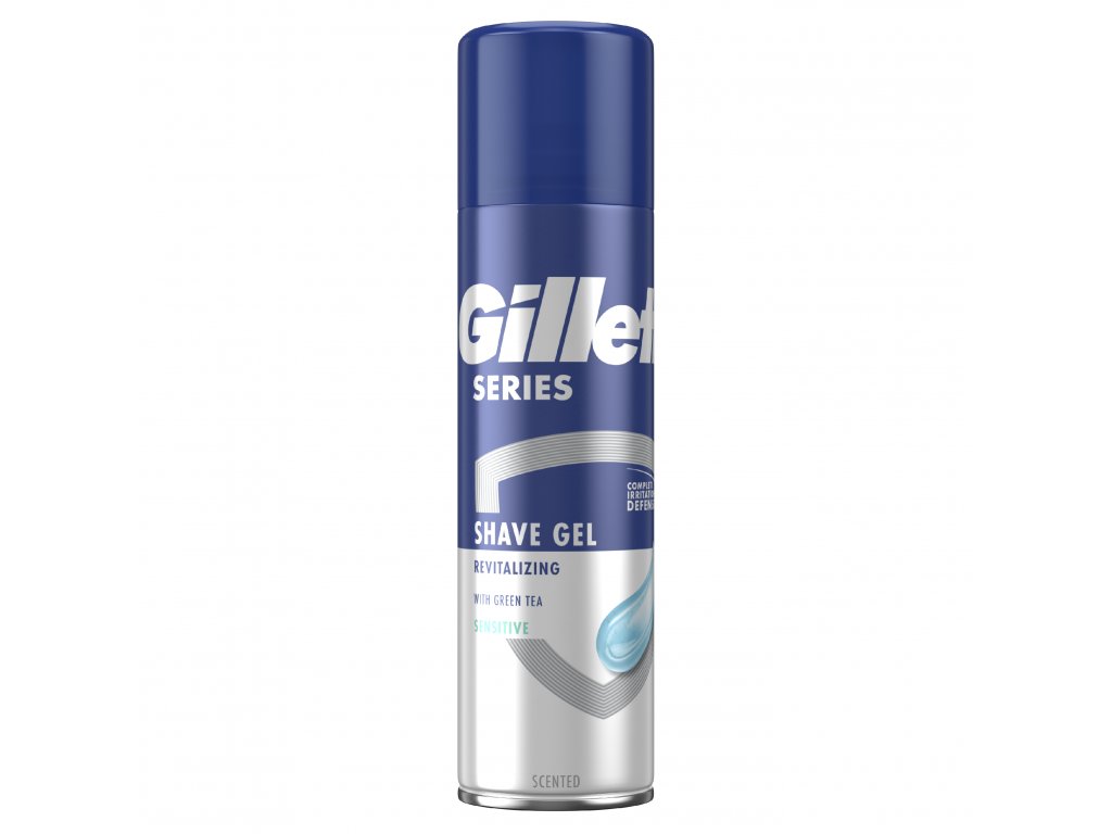 Gillette Sensitive Revitalizing gel na holení se zeleným čajem, 200 ml