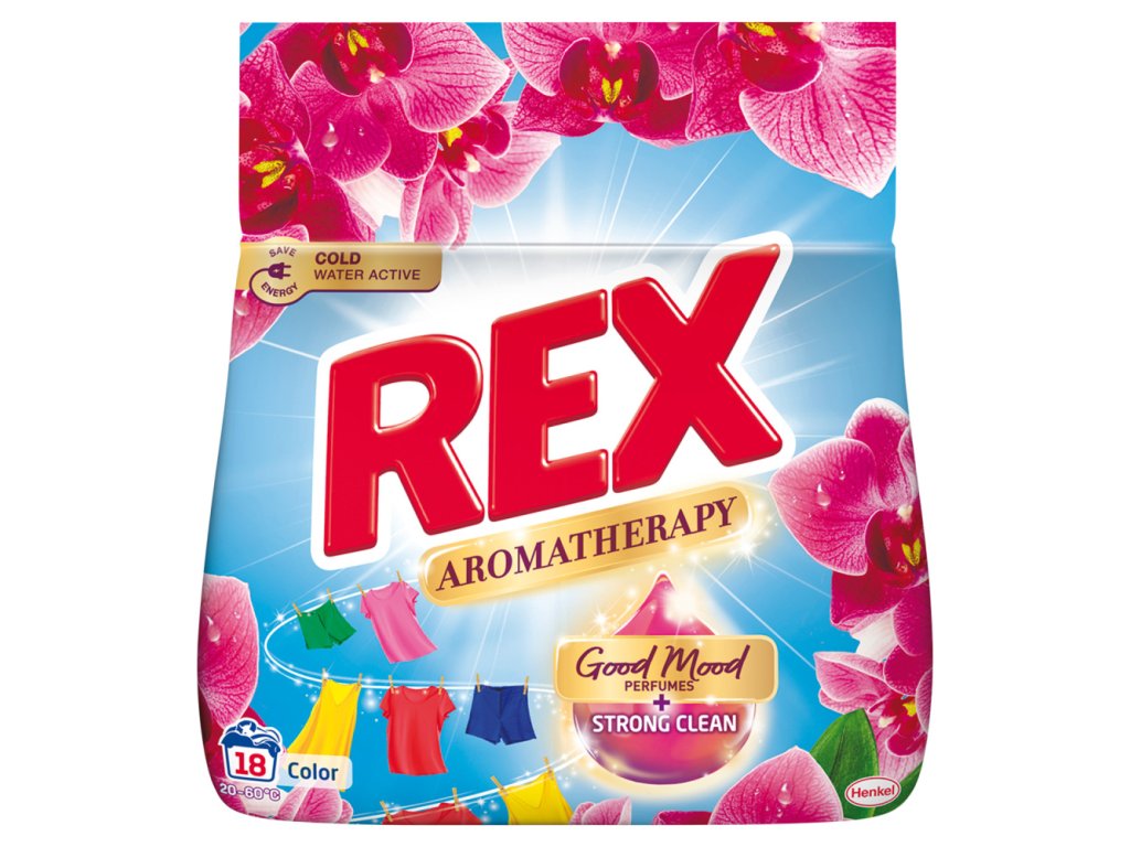 Rex Aromatherapy Orchid Color prací prášek, 18 dávek, 990 g